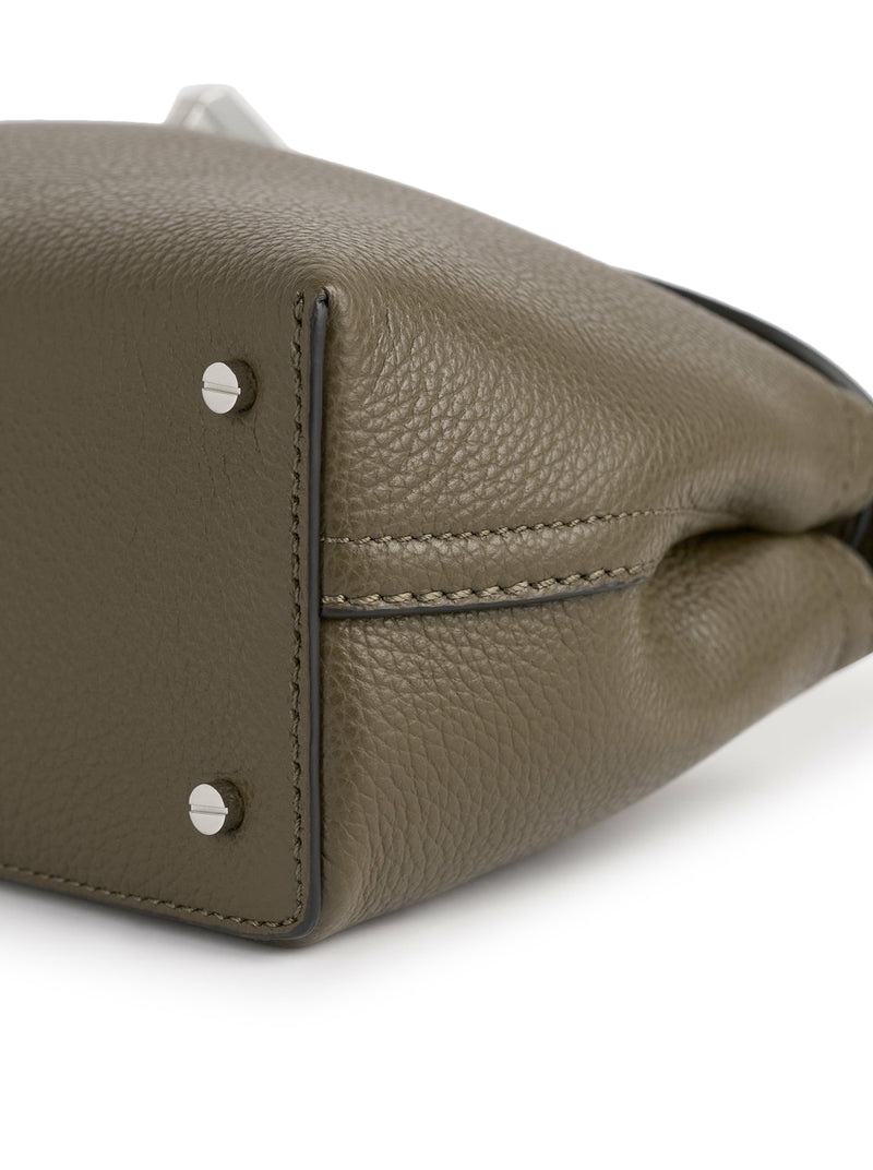 POCHETTE IN PELLE MARTELLATA T-LOCK