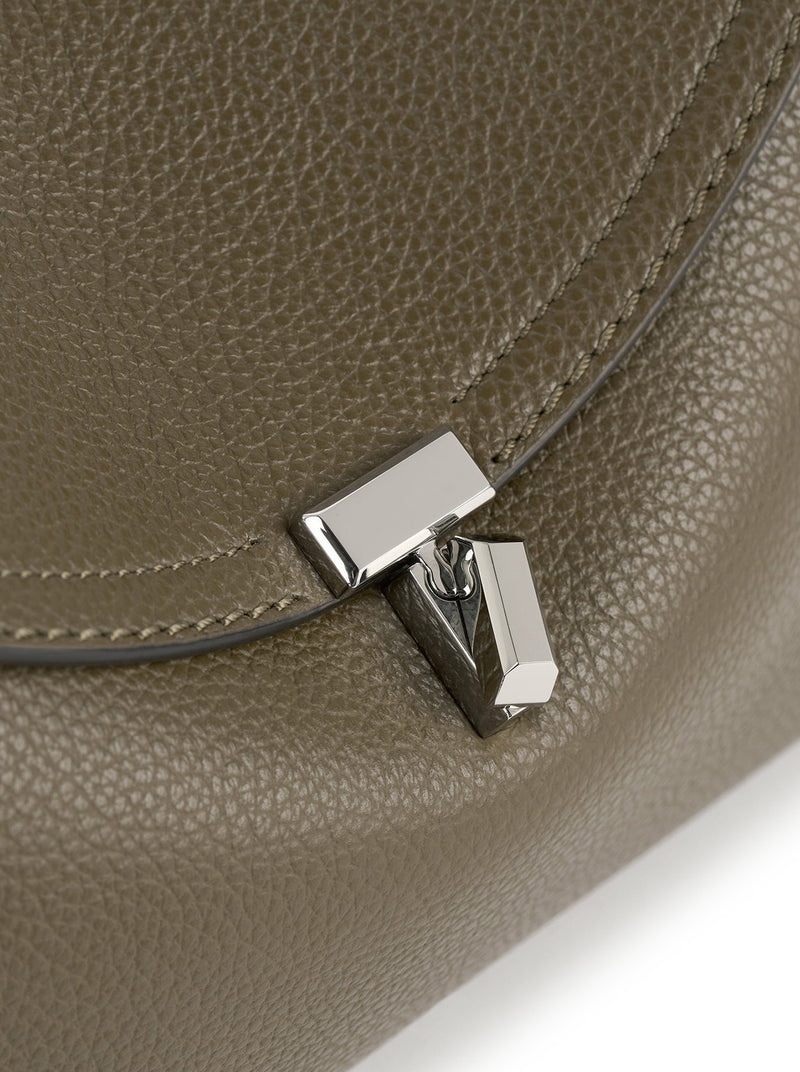 POCHETTE IN PELLE MARTELLATA T-LOCK