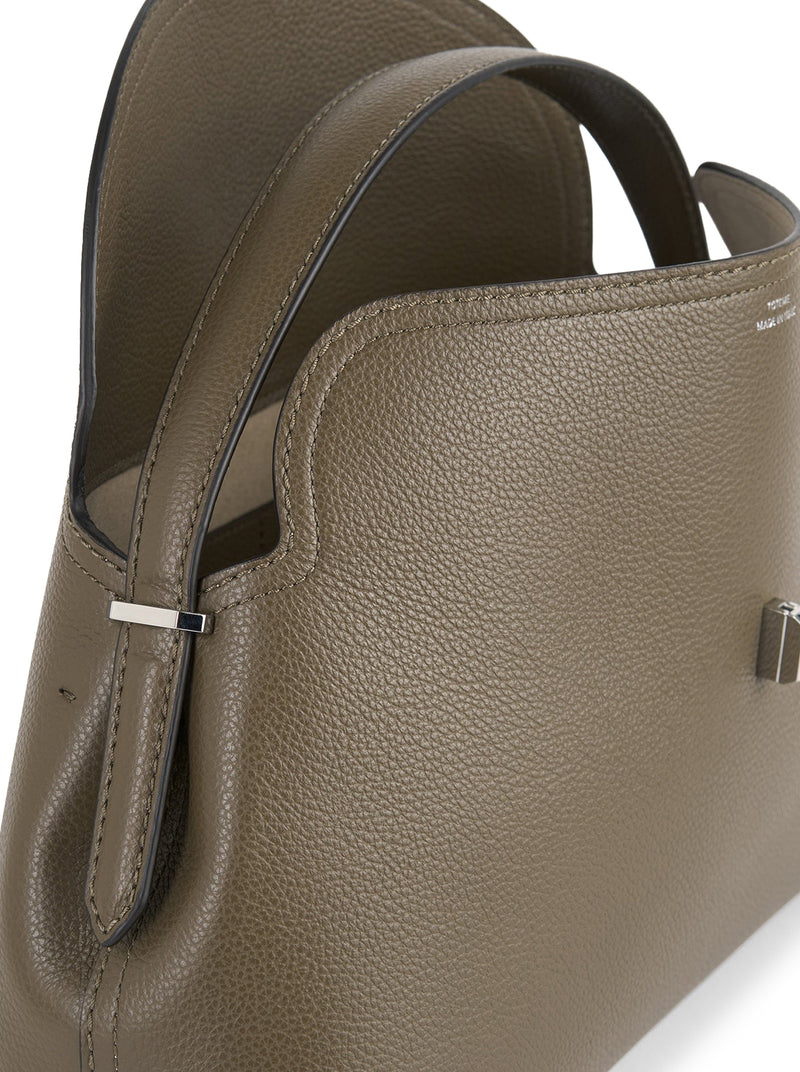 BORSA A MANO T-LOCK IN PELLE GRANATA