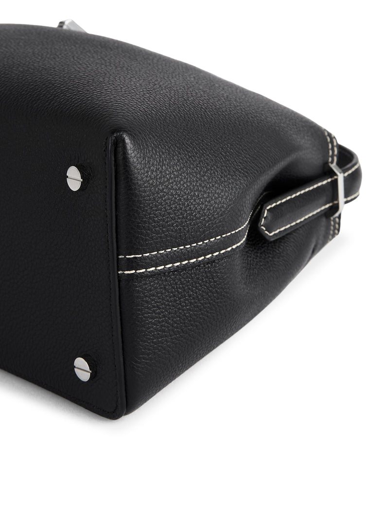 BORSA T-LOCK IN PELLE GOFFRATA