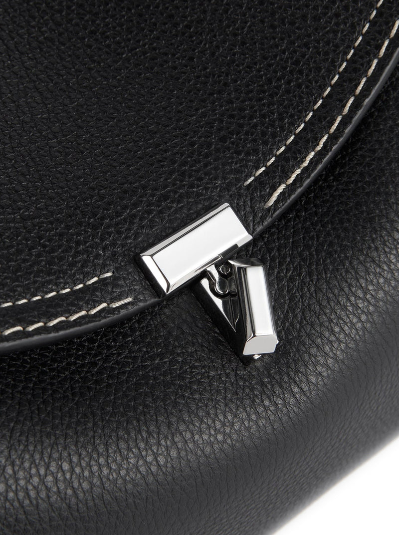 BORSA T-LOCK IN PELLE GOFFRATA