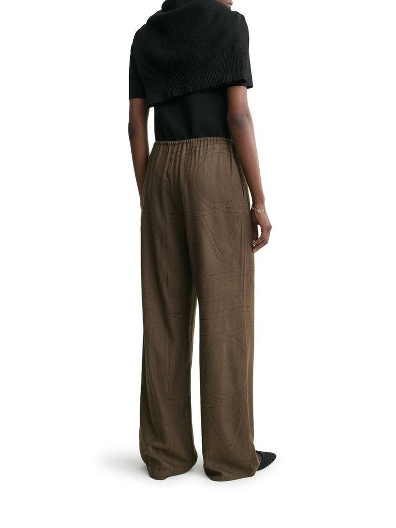 PANTALONI MONOGRAM IN FLANELLA