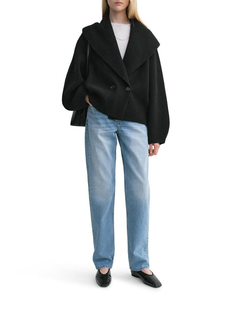 CARDIGAN CON REVERS A SCIALLE