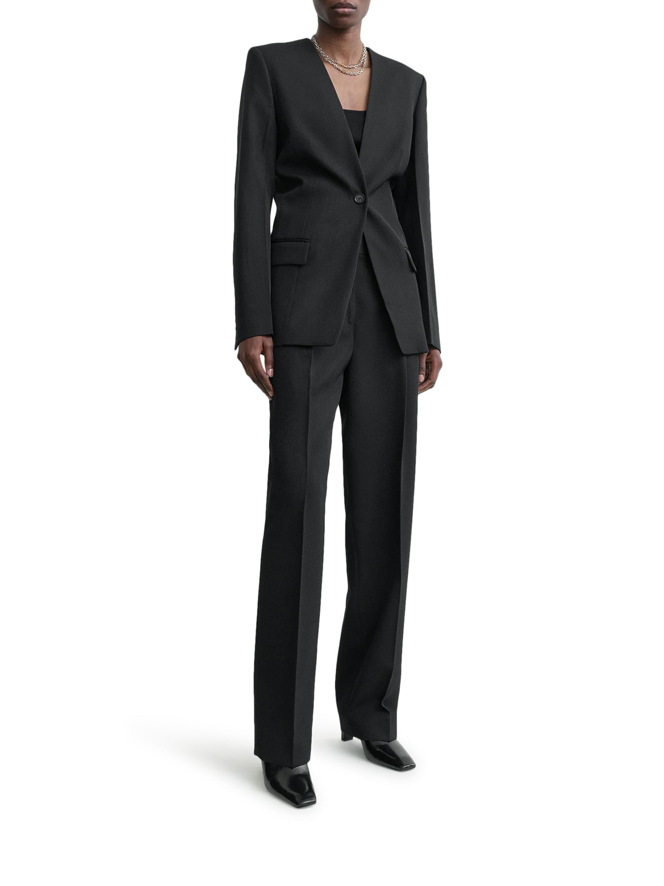 BLAZER MONOPETTO IN MISTO LANA