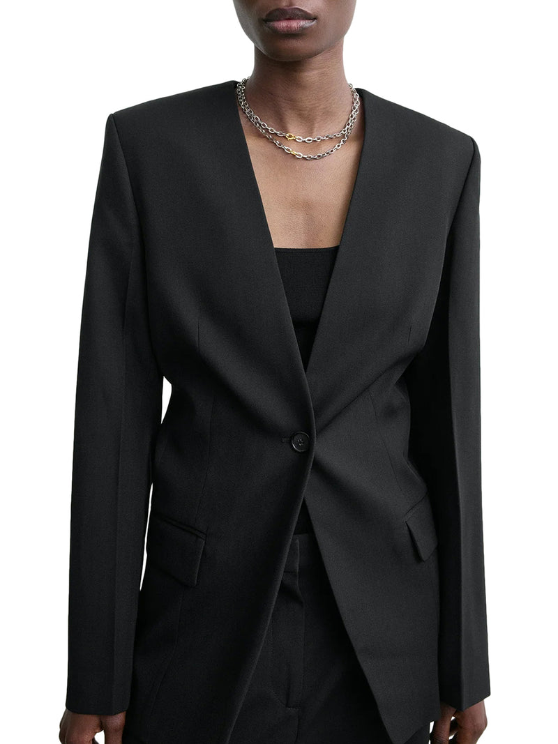 BLAZER MONOPETTO IN MISTO LANA