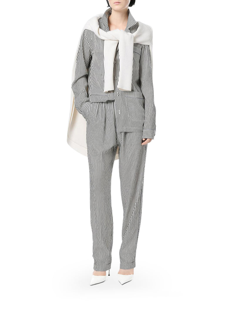 CAMICIA A RIGHE IN SETA