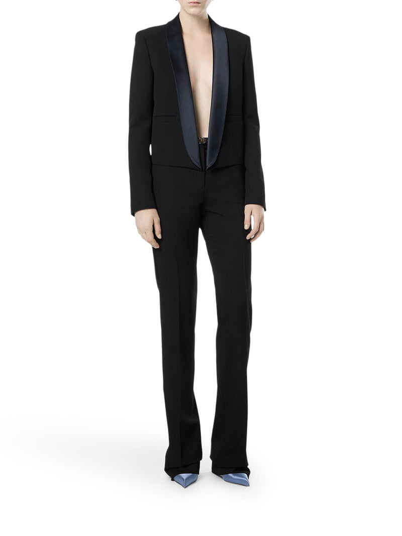 GIACCA MONOPETTO CORTA CON REVERS A SCIALLE BICOLORE