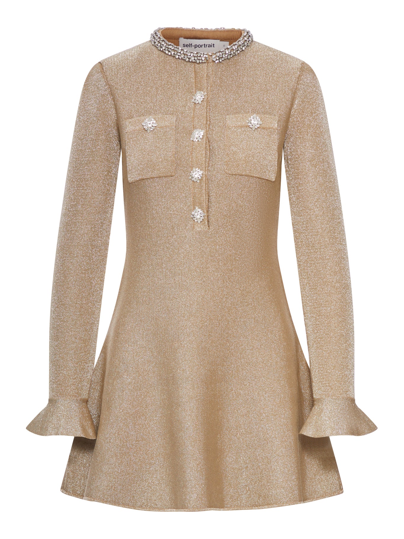 MINI ABITO IN MAGLIA CON DETTAGLI IN CRISTALLI