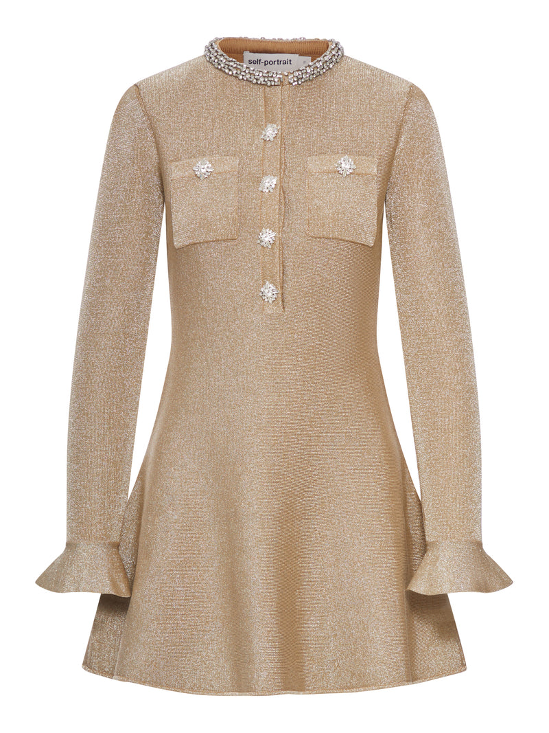 MINI ABITO IN MAGLIA CON DETTAGLI IN CRISTALLI