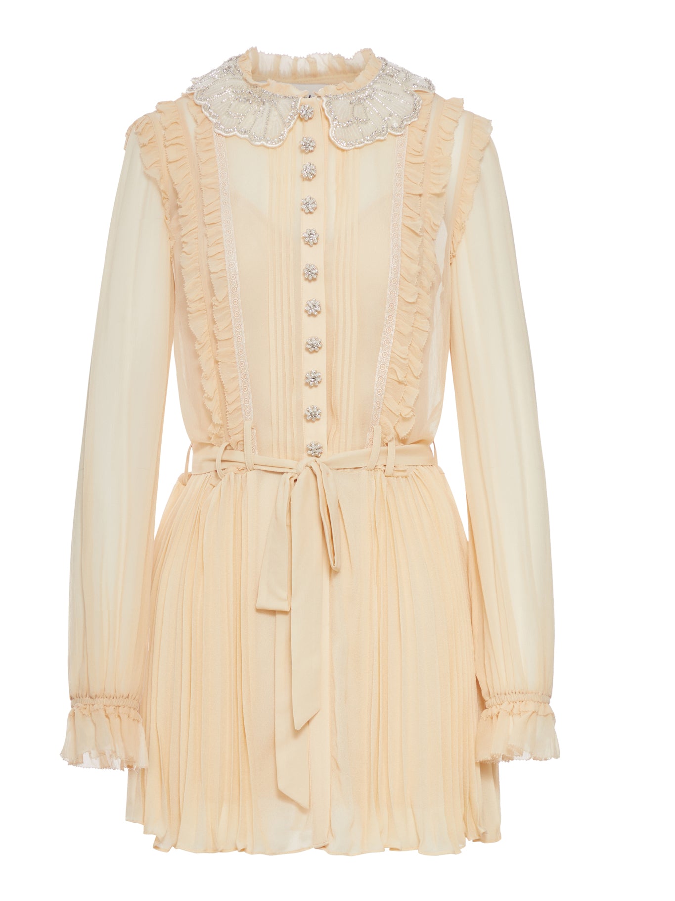 MINI ABITO IN GEORGETTE PLISSETTATA