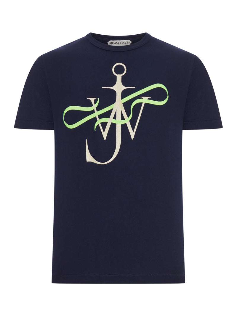T-SHIRT DA UOMO "RIBBON ANCHOR" IN COTONE BLU NAVY