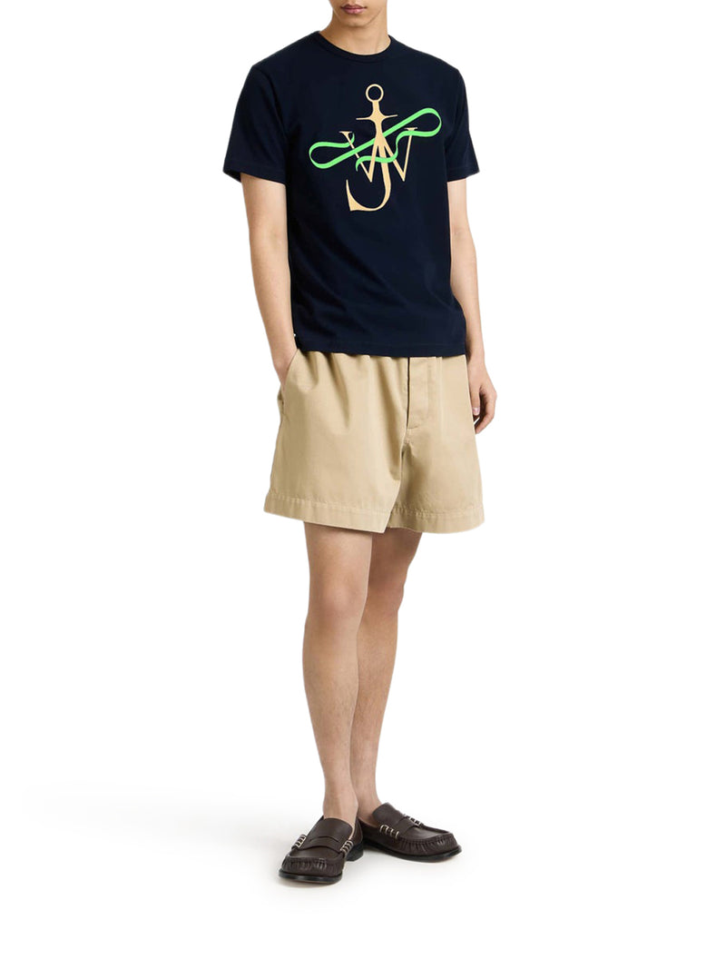 T-SHIRT DA UOMO "RIBBON ANCHOR" IN COTONE BLU NAVY