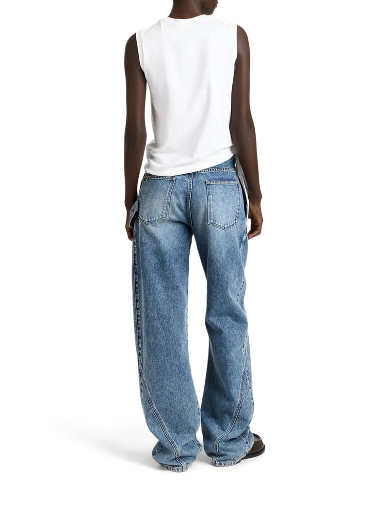 CANOTTA IN COTONE CON ORLO ANNODATO