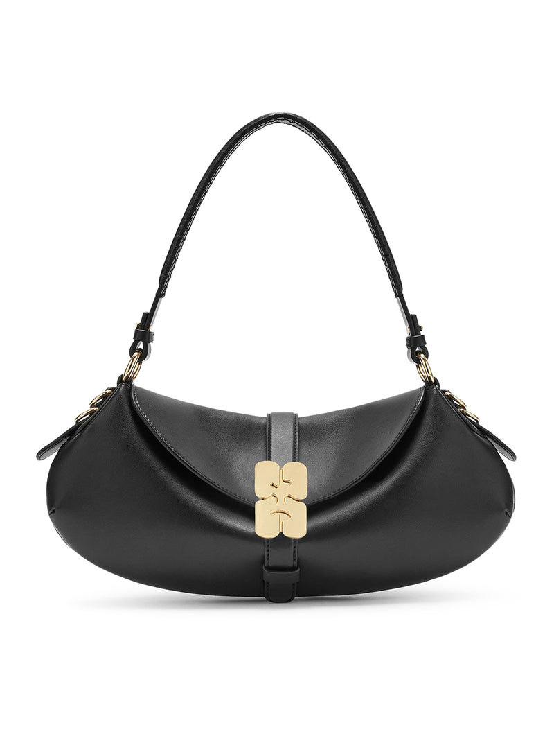 BORSA BAGUETTE B-KAT IN PELLE NERA