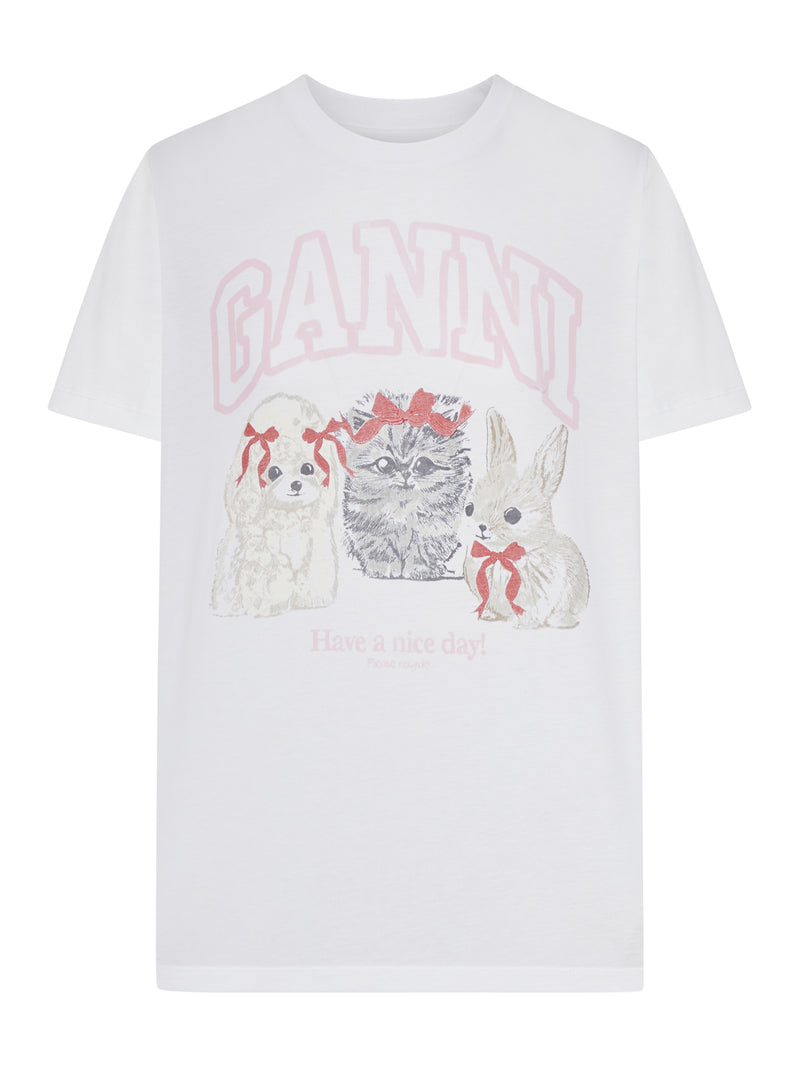 T-SHIRT IN JERSEY DI COTONE CON STAMPA ANIMALS