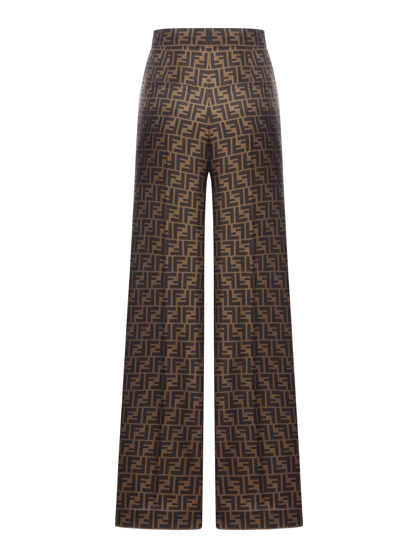 PANTALONI IN TWILL FF MARRONE