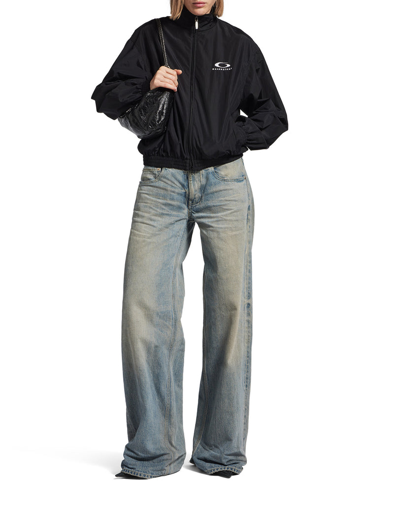 PANTALONI BAGGY A GAMBA AMPIA IN DENIM DI COTONE ORGANICO