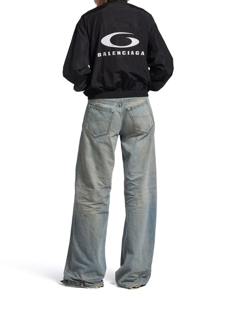 PANTALONI BAGGY A GAMBA AMPIA IN DENIM DI COTONE ORGANICO