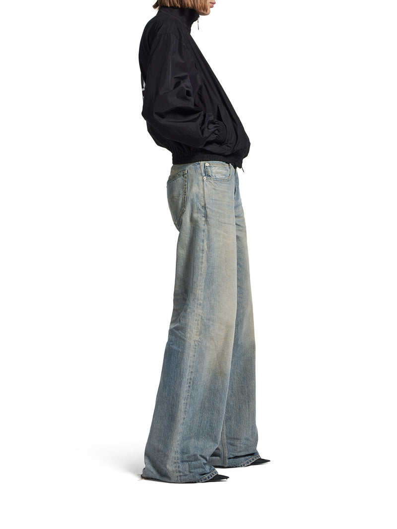PANTALONI BAGGY A GAMBA AMPIA IN DENIM DI COTONE ORGANICO