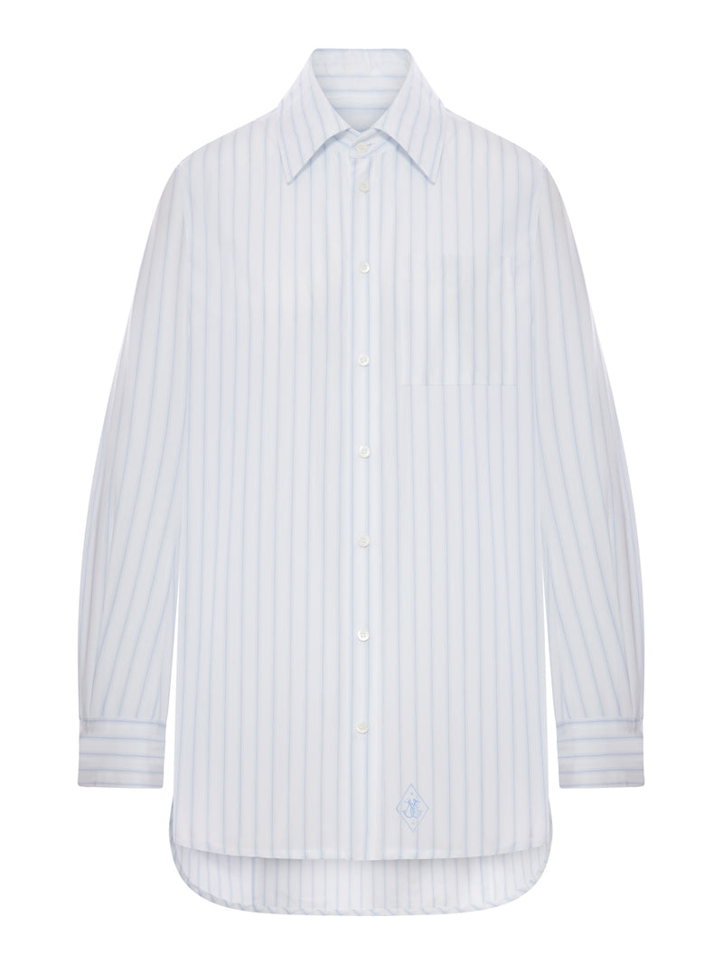 CAMICIA TARA OVERSIZE A RIGHE IN COTONE