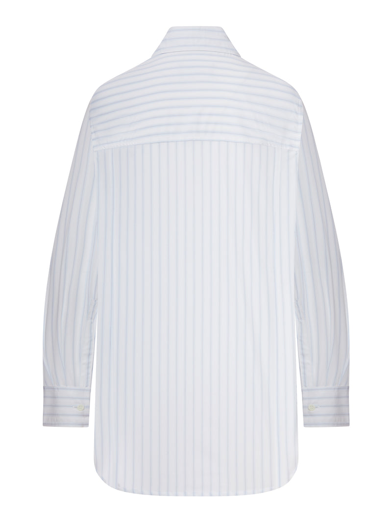 CAMICIA TARA OVERSIZE A RIGHE IN COTONE