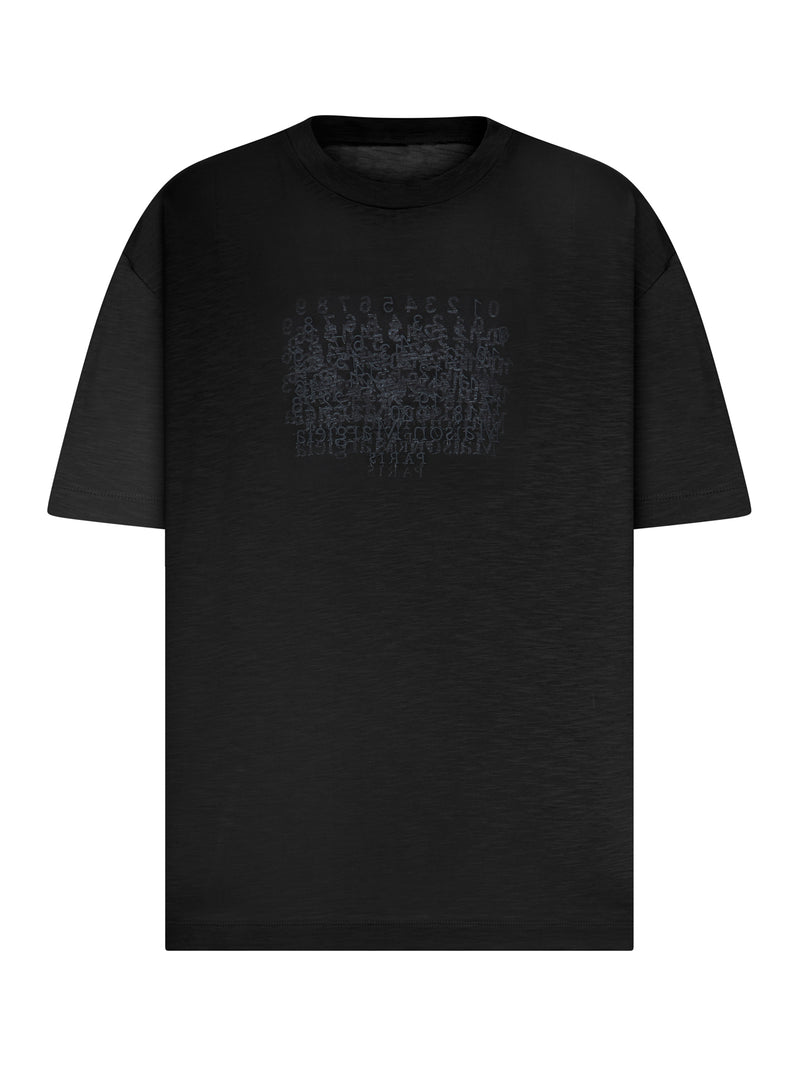 T-SHIRT IN COTONE CON STAMPA LETTERING TONO SU TONO