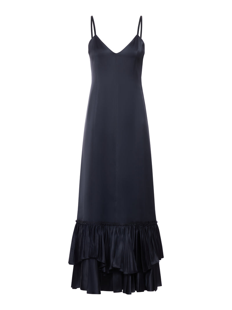 ABITO CON RUCHE IN MISTO SETA