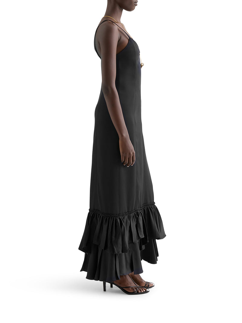 ABITO CON RUCHE IN MISTO SETA