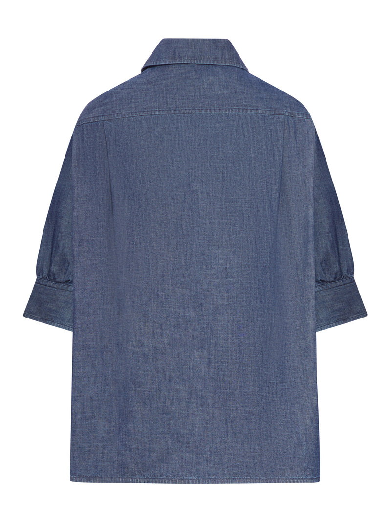 CAMICIA IN DENIM A MANICHE CORTE