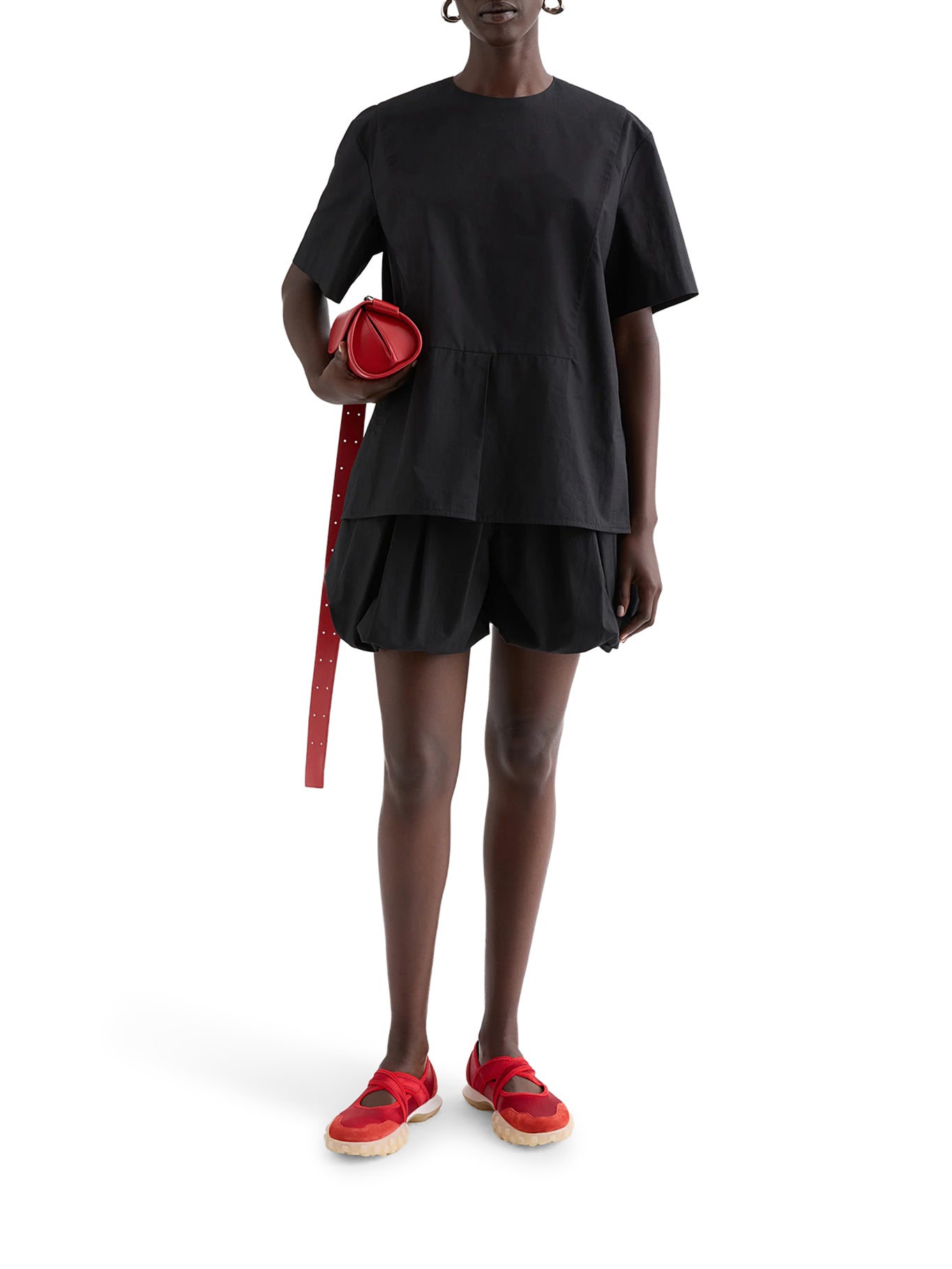 SHORT BALLOON IN POPELINE DI COTONE