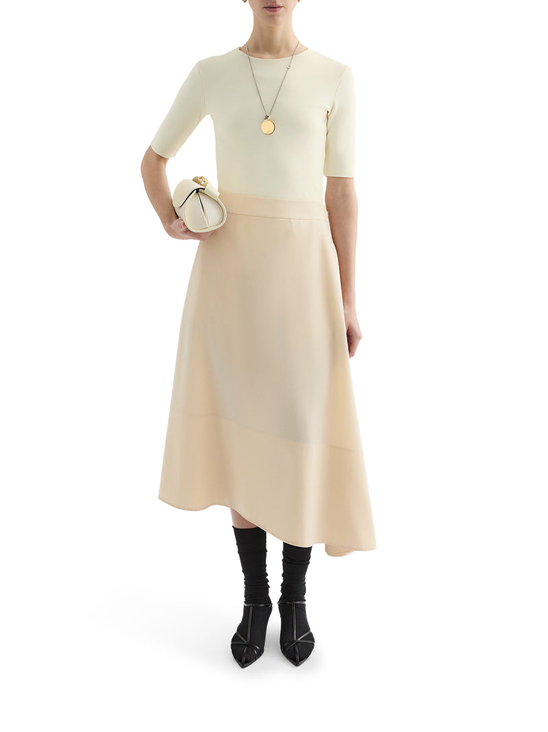 T-SHIRT A MANICHE CORTE IN CRÊPE