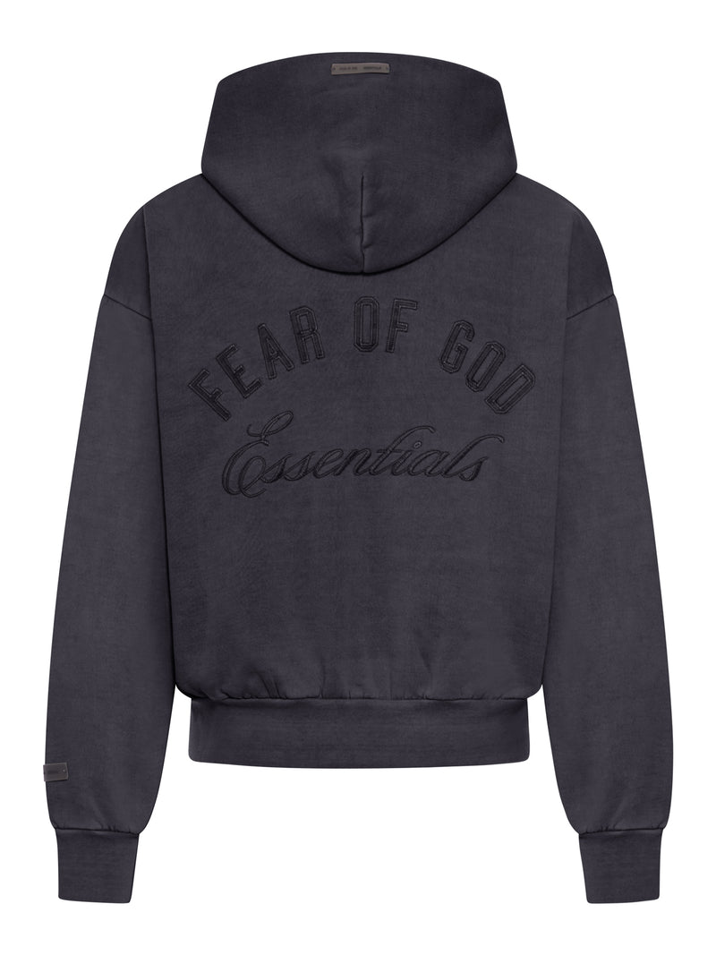 FELPA IN COTONE CON ZIP E CAPPUCCIO