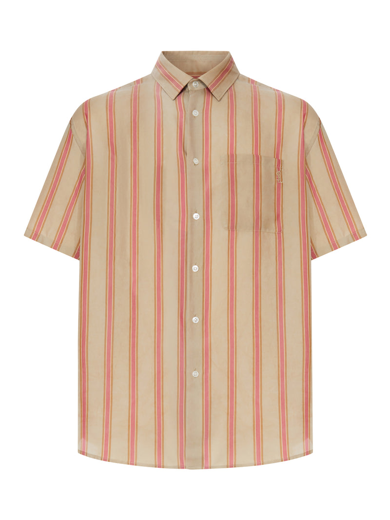 CHEMISE IN TWILL DI CUPRO A RIGHE