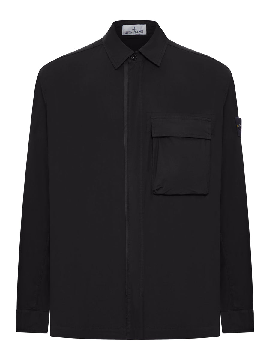 OVERSHIRT IN TELA DI COTONE STRETCH CON TASCA CON PATTA SUL PETTO