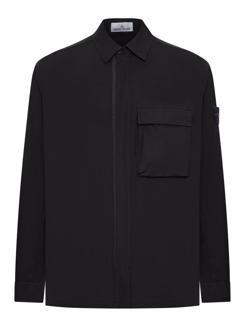 OVERSHIRT IN TELA DI COTONE STRETCH CON TASCA CON PATTA SUL PETTO