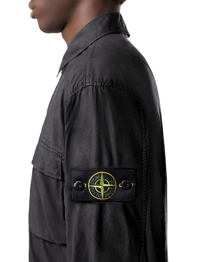 OVERSHIRT IN TELA DI COTONE STRETCH CON TASCA CON PATTA SUL PETTO