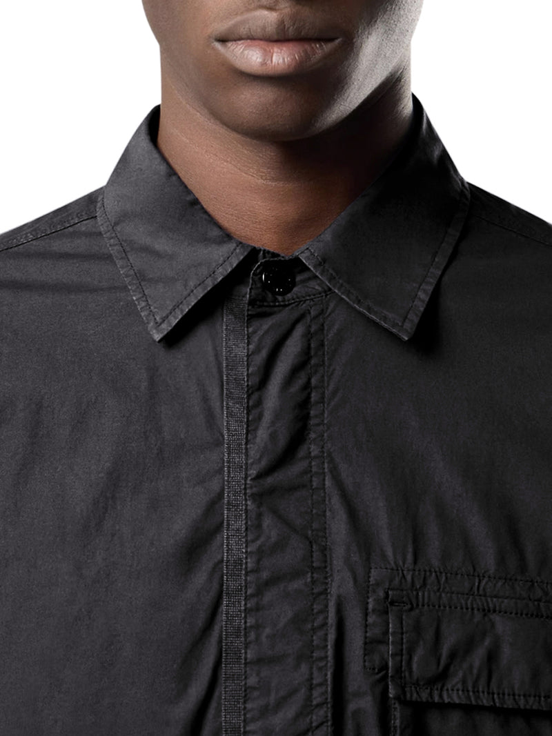 OVERSHIRT IN TELA DI COTONE STRETCH CON TASCA CON PATTA SUL PETTO
