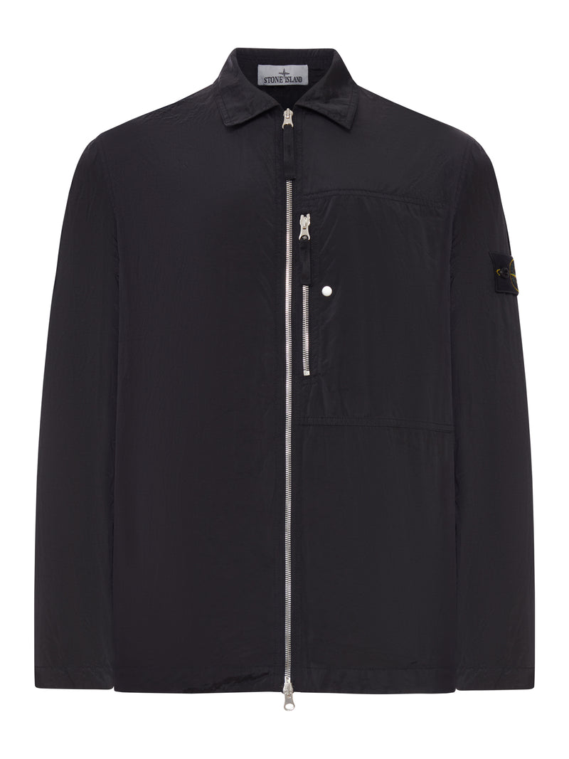 OVERSHIRT CON ZIP E BADGE SULLA MANICA