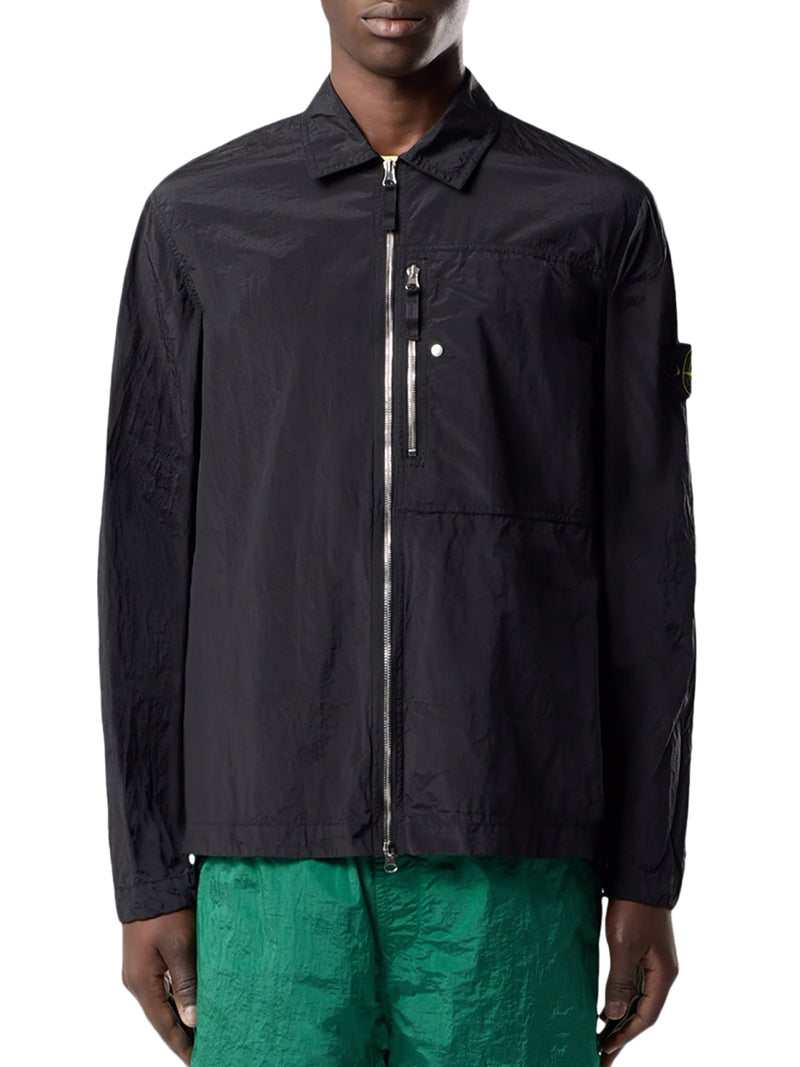 OVERSHIRT CON ZIP E BADGE SULLA MANICA