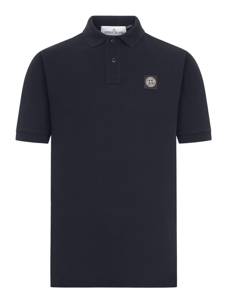 POLO IN COTONE CON PATCH LOGO BLU NAVY