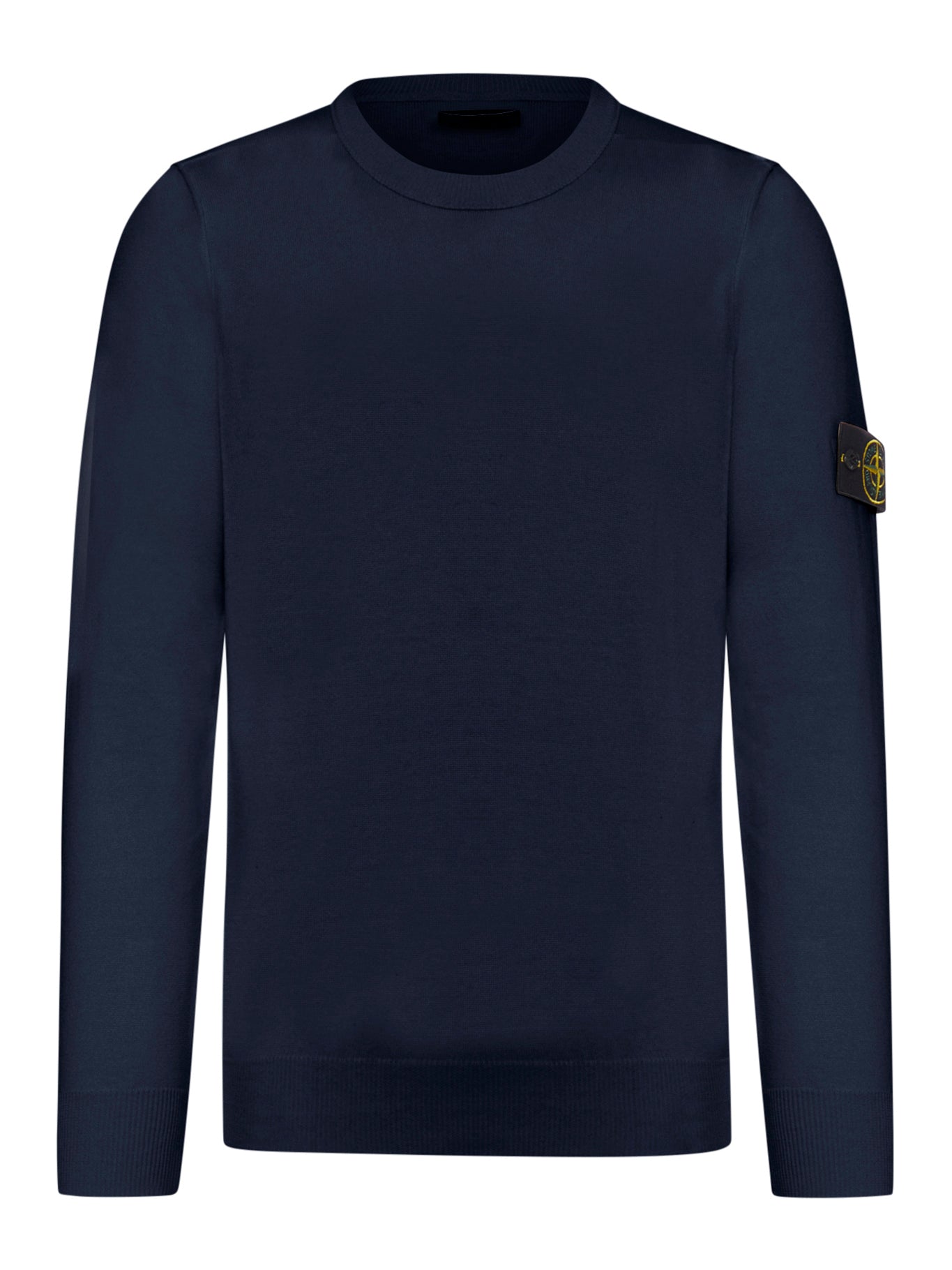 MAGLIONE GIROCOLLO CON BADGE STONE ISLAND BLUE NAVY