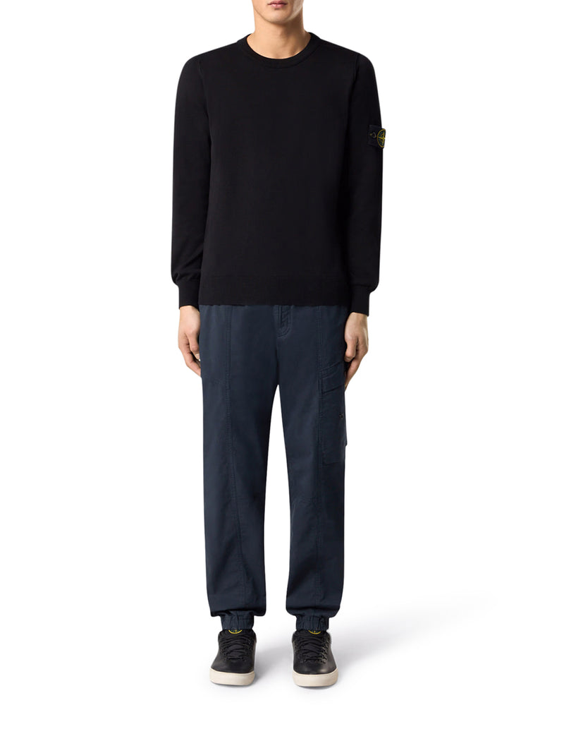 MAGLIONE GIROCOLLO CON BADGE STONE ISLAND NERO