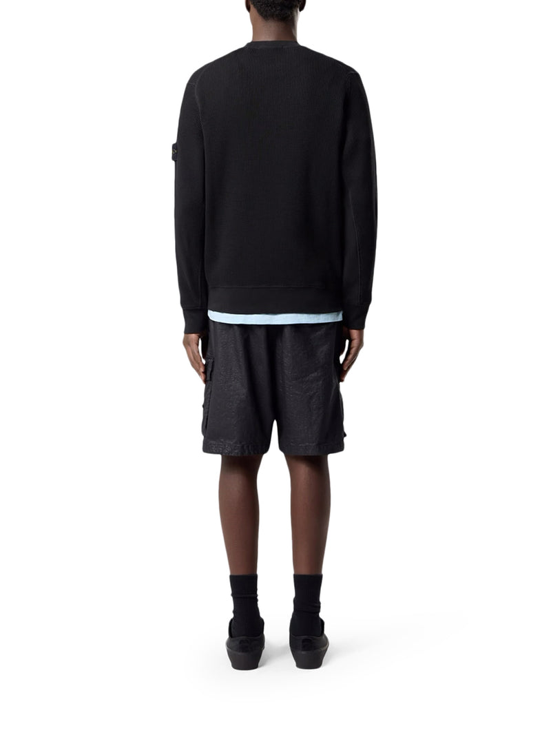 FELPA GIROCOLLO IN COTONE BIOLOGICO CON LAVORAZIONE A NIDO D`APE