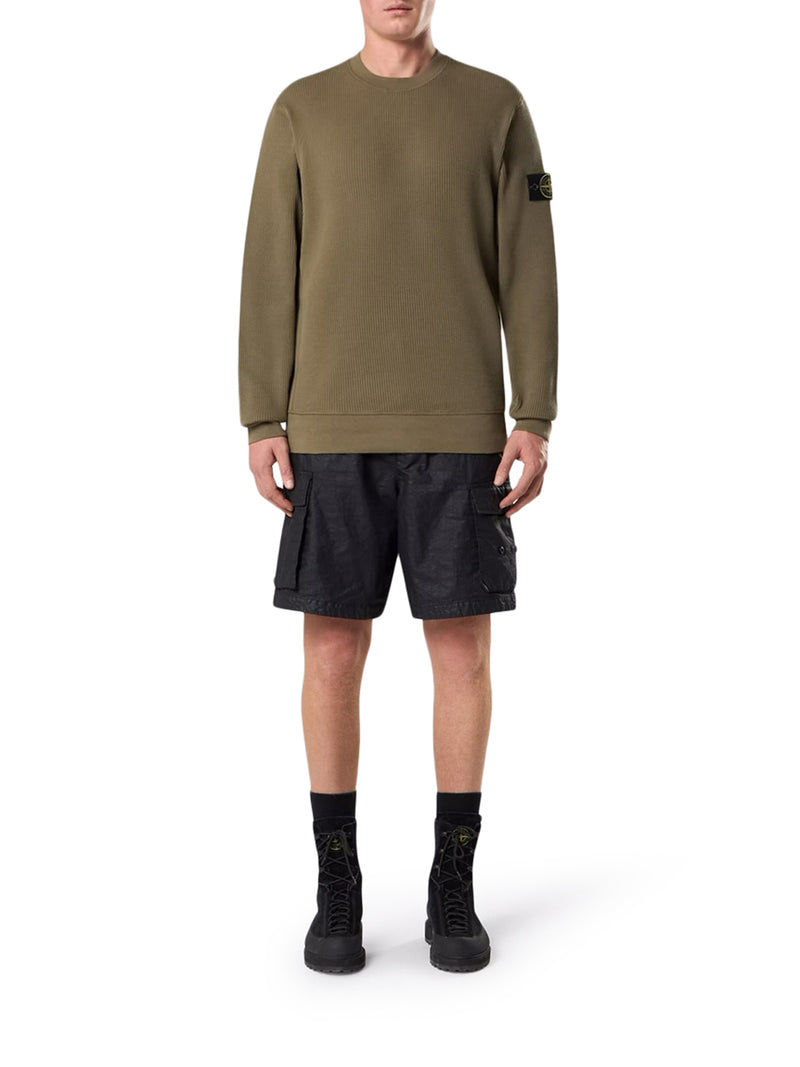 FELPA GIROCOLLO IN COTONE BIOLOGICO CON LAVORAZIONE A NIDO D`APE