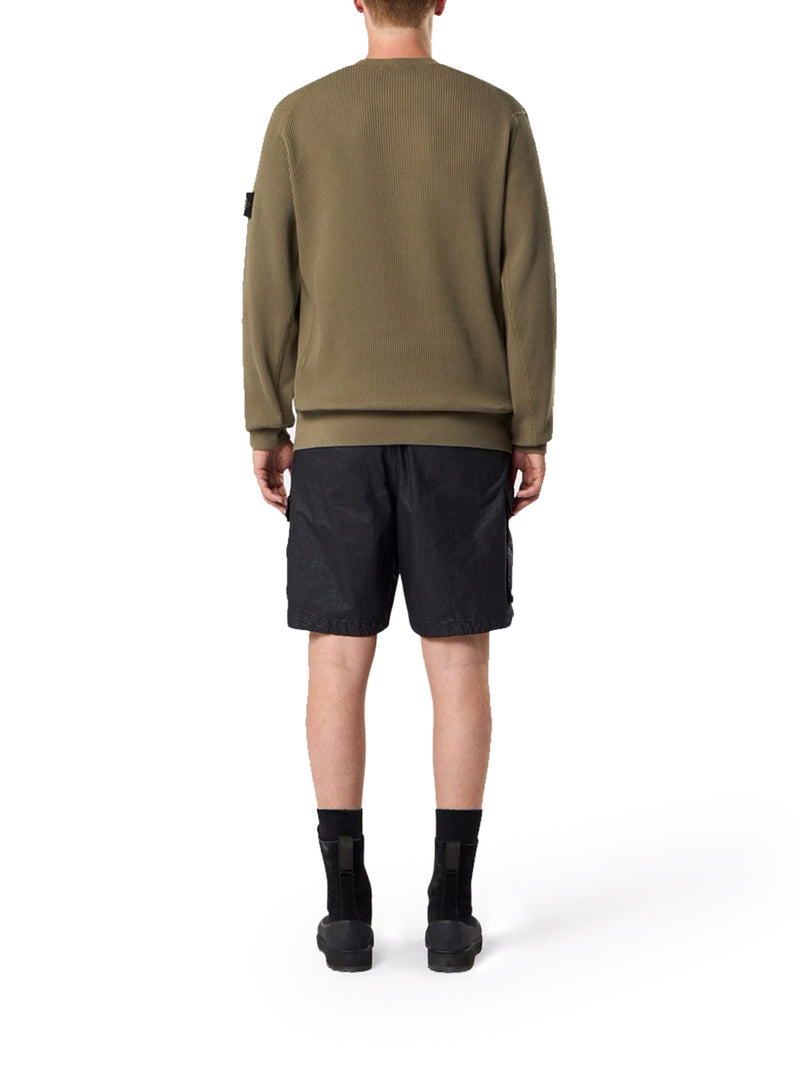 FELPA GIROCOLLO IN COTONE BIOLOGICO CON LAVORAZIONE A NIDO D`APE