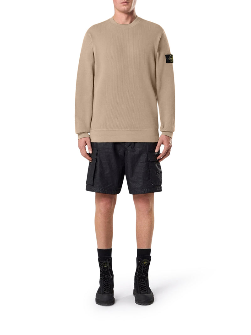 FELPA GIROCOLLO IN COTONE BIOLOGICO CON LAVORAZIONE A NIDO D`APE