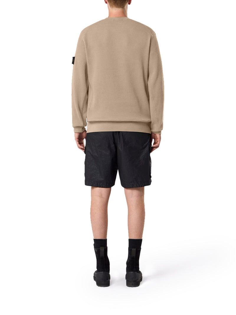 FELPA GIROCOLLO IN COTONE BIOLOGICO CON LAVORAZIONE A NIDO D`APE