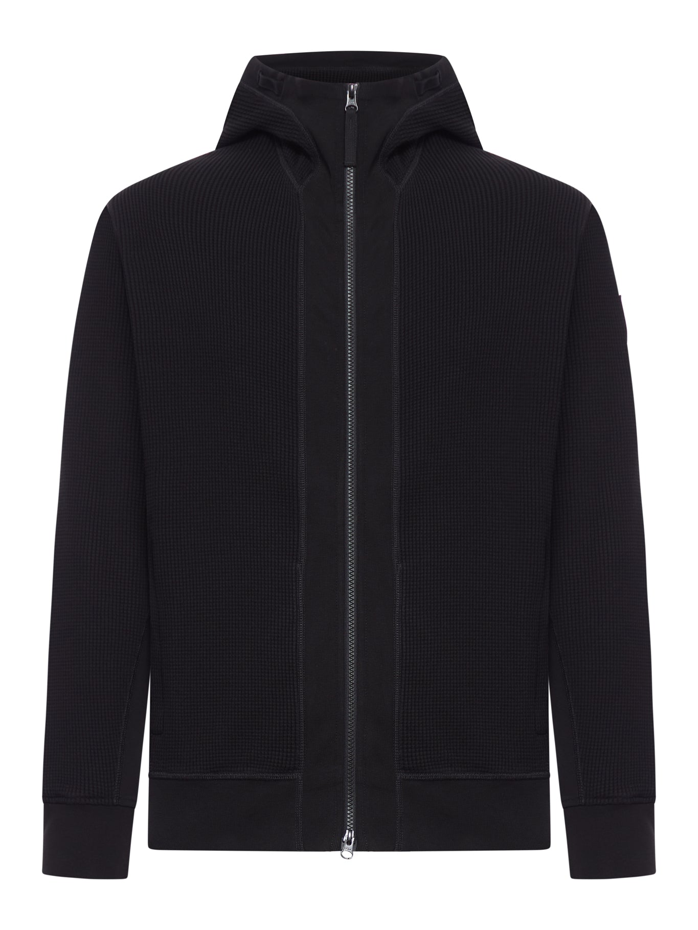 MAGLIA IN COTONE CON ZIP E CAPPUCCIO CON BADGE GHOST