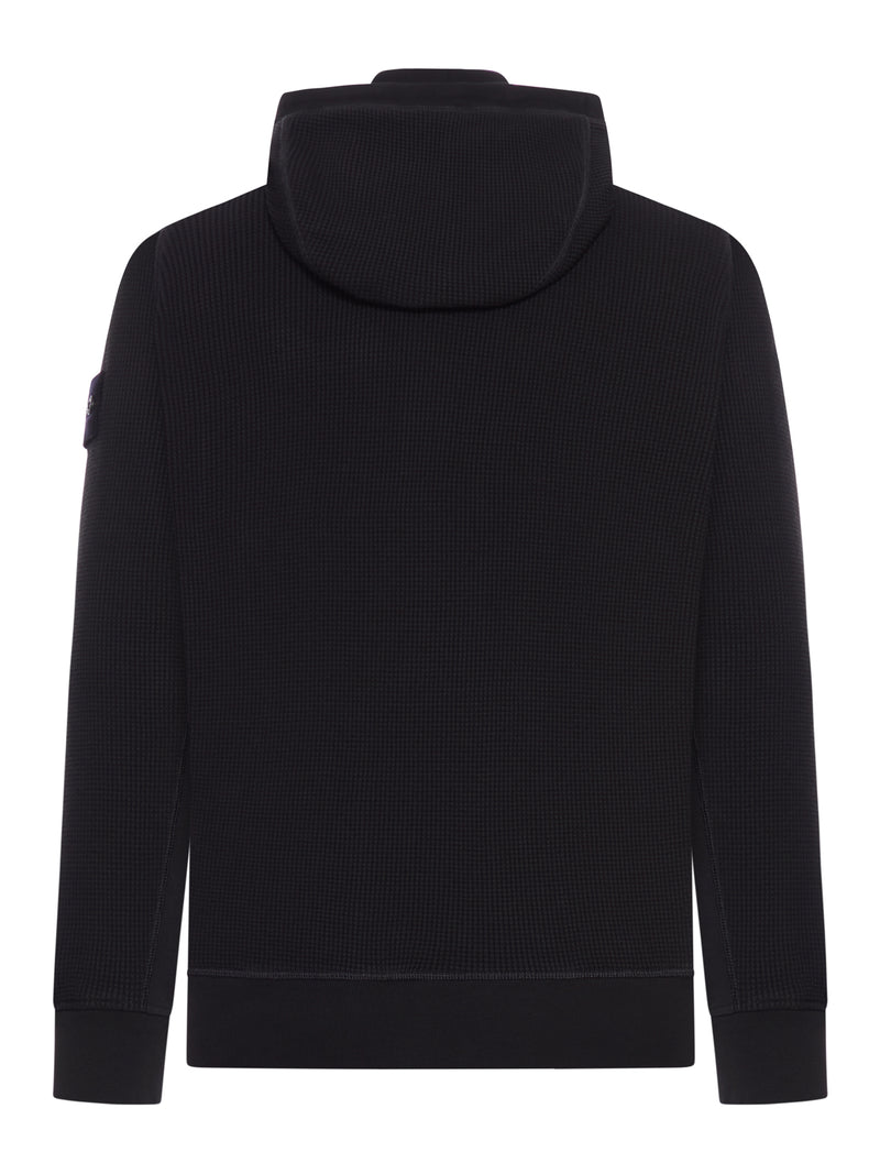 MAGLIA IN COTONE CON ZIP E CAPPUCCIO CON BADGE GHOST