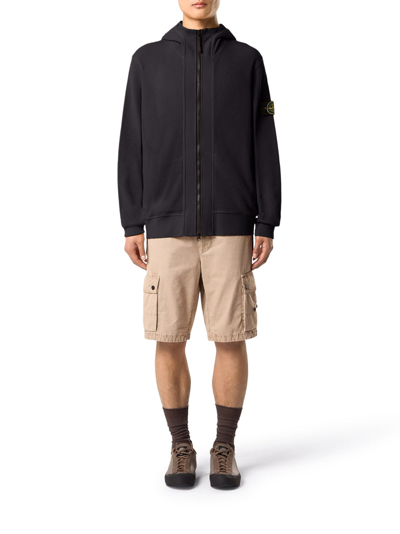 MAGLIA IN COTONE CON ZIP E CAPPUCCIO CON BADGE GHOST